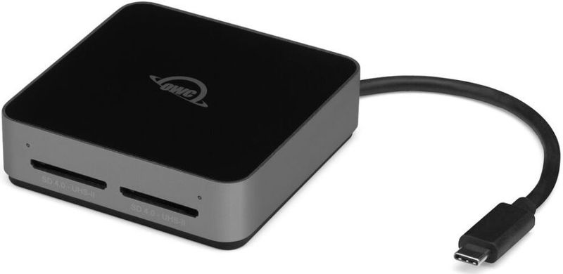 OWC Dual-Slot SDXC UHS-II Card Reader - USB-C - Zwart/Grijs