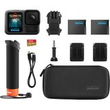 GoPro HERO13 Black Zubehörpaket – enthält den Handler (schwimmender Handgriff), 2 Enduro-Akkus, 2 Gebogene Klebehalterungen, 64GB SanDisk MicroSD-Karte, Tragetasche und mehr