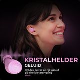 JLAB Go POP Draadloze Oordopjes - Bluetooth - 32 Uur Speeltijd - Met Microfoon - Roze