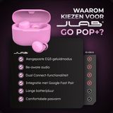 JLAB Go POP Draadloze Oordopjes - Bluetooth - 32 Uur Speeltijd - Met Microfoon - Roze