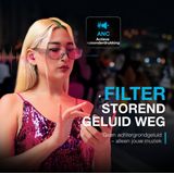 JLAB - Go POP ANC - Draadloze Oordopjes - Fuchsia - Bluetooth Multipoint - 24 Uur Speeltijd