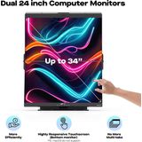 Mobile Pixels - Geminos T - Monitor - Zwart - 2x 24-inch Quad HD