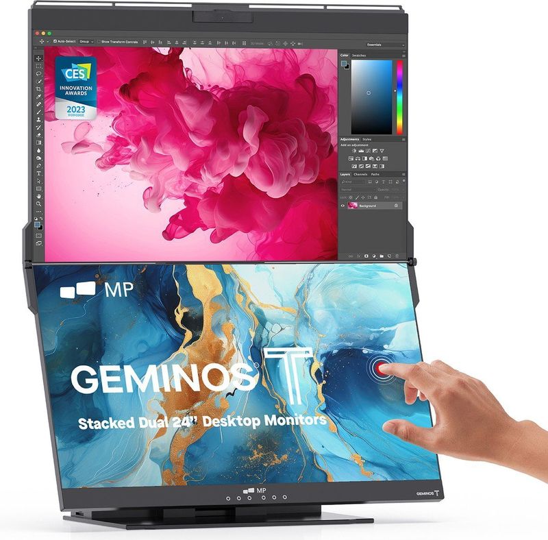 Mobile Pixels - Geminos T - Monitor - Zwart - 2x 24-inch Quad HD