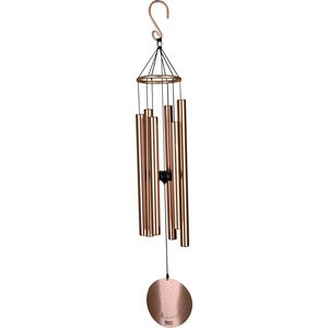 Nature's Melody Aureole Tunes windgong - windgong voor buiten met 6 buizen afgestemd op B Pentatonische schaal, 100% roestvrij aluminium, poederafwerking & S-haakhanger voor sympathie,