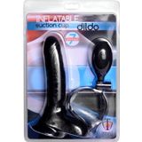 Opblaasbare Zuignap Dildo - zwart