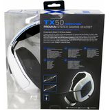 Gioteck TX 50 - Gaming Headset 3.5 mm, met 50 mm Driver Surround Sound met Flexibele Microfoon, Volume en Microfoon Control, Koptelefoon voor PC Xbox series X S PS5 Nintendo Switch, Wit en Blauw