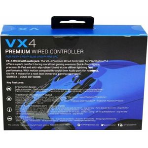 Gioteck VX4 - Wired Controller voor PS4 met Audio 3.5 mm Jack Ingang, Dual Vibration Shock, Voor Playsation 4 en PC Blauw (PS4)