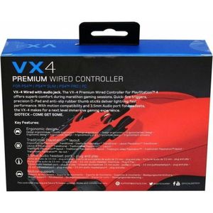 Gioteck VX4 - Wired Controller voor PS4 met Audio 3.5 mm Jack Ingang, Dual Vibration Shock, Voor Playsation 4 en PC Rood (PS4)