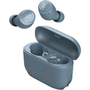 JLab Go Air POP oortjes draadloos - 32 uur Speeltijd - EQ Geluidsinstellingen - Bluetooth oordopjes - Oplaadcase met ingebouwde Oplaadkabel – Ijzerblauw