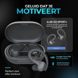 JLAB GO Sport Draadloze Oordopjes - Bluetooth - 32 Uur Speeltijd - IP55 - Zwart