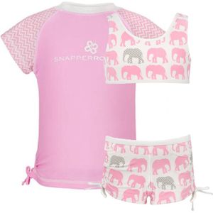Snapper Rock UV-bikini set + UV-shirt met korte mouwen (Pink Elephant) 140/146 (9 - 10 jaar)