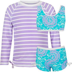 Snapper Rock UV-bikini set + UV-shirt lange mouwen (Surf Medaillon) 140/146 (9 - 10 jaar)