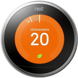 Google Nest Learning Stalen Thermostaat | Centrale verwarming & vaste installatie