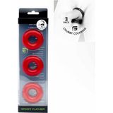 Chubby Rubber Cockring 3-Pack - Rood