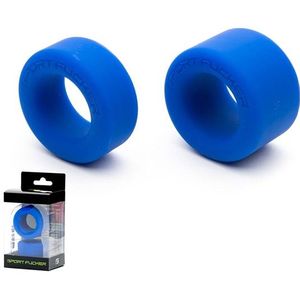 Sport Fucker Nut Job set van 2 rekbare cockringen/ball stretchers - blauw