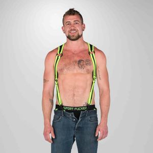 665 Neoprene - Riemenbody - Bretels - Zwart Groen - Verkrijgbaar in 2 maten - Heckler Harness Black / Green S/M