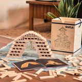 KAPLA® Holzbausteine Natur im Holzkasten 280 Steine mit Kunstbuch in beige