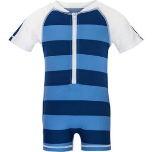 Snapper Rock UV-zwemkleding pakje met rits en korte mouwen (Stripe) 86/92