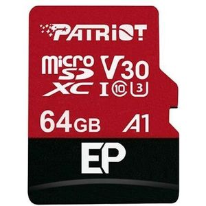 Patriot EP Series microSDXC 64 GB geheugenkaart UHS-I U3, Class 10, V30, A1, incl. SD-Adapter