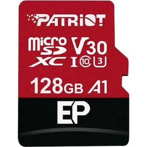 Patriot EP Series microSDXC 128 GB geheugenkaart UHS-I U3, Class 10, V30, A1, Incl. SD Adapter
