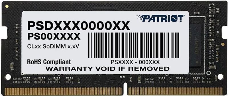 Patriot - Signature - Geheugenmodule - Zwart - 32GB DDR4 SO-DIMM 3200 MHz