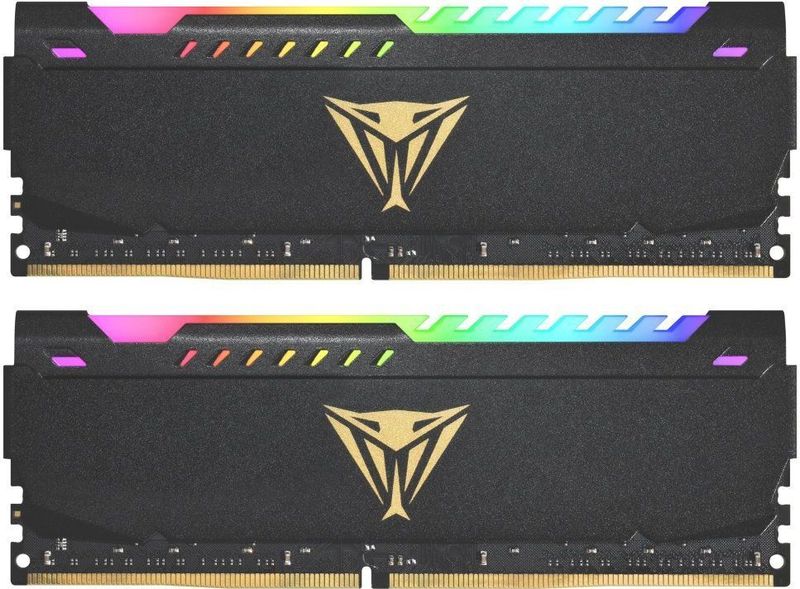 Patriot Memory Viper Steel Geheugenmodule DDR4 16GB (2 x 8GB) 3200MHz Performance Memory Kit RGB LED Kleurprofielen