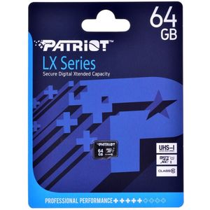 Patriot - PSF64GMDC10 - Geheugenkaart - Zwart - 64GB - UHS-I Klasse 10