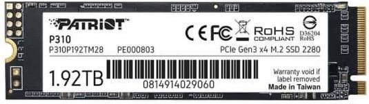 Patriot - P310 - M.2 SSD - 1920 GB - PCI Express 3.0 NVMe - M.2 2280