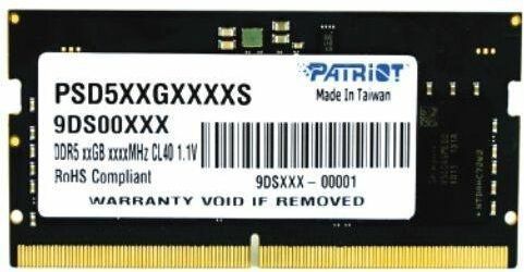 Patriot - DDR5 SO-DIMM - RAM - Zwart - 32GB - 4800MHz
