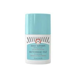 First Aid Beauty - Brons + Glow Drops met Niacinamide, egaliseert zichtbaar de huidtint, vervaagt poriën en hydrateert gedurende 24 uur met een bronzen kus van kleur, niet-comedogeen, veilig voor de