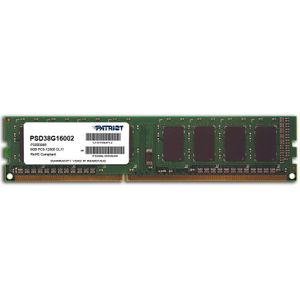Patriot - PSD38G16002 - RAM - Groen - 8GB - DDR3 - 1600MHz - DIMM 288 pin