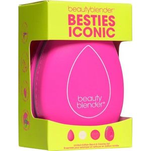 Beautyblender - Make-up-accessoires Set - Geschenkpakket - 1 Beautyblender make-upspons + 1 Blendercleanser Solid + 1 siliconen reinigingsmatje + 1 siliconen reisetui