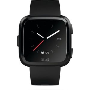 Fitbit Versa - Zwart aluminium - smart watch met band - zwart - Bluetooth, NFC