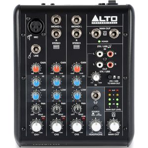 ALTO TrueMix 500 5-in-1 audio-mixer met XLR-microfooningang en USB-audio-interface voor podcasts, concerten, streams, opname, DJ Mac en pc