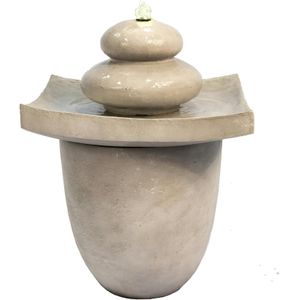 Teamson Home Buiten Tuin Water Fontein - Waterornament - Bassin 2 Lagen Ontwerp - 61cm Hoogte - Tuindecoratie - Met Pomp