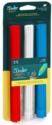 3Doodler Start 3DS-ECO-MIX1-75 3D-printmateriaal Composteerbaar plastic Blauw, Rood, Wit 1 g