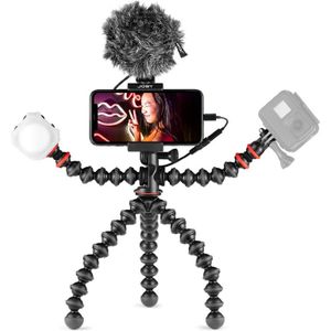 JOBY GorillaPod Mobile Vlogging Kit (Smartphone Rig, Micro Wavo Mobile, Mini LED Beamo Lamp) Flexible Tripod, Phone Holder, Microphone, Light, Recorder/IRL/Youtuber/Content Creator