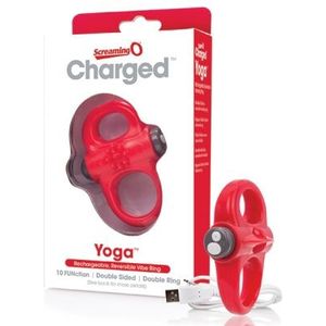The Screaming O Charged Yoga Oplaadbare Vibrerende Penisring Rood
