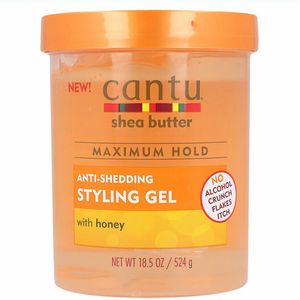 CANTU Sheaboter Styling Gel met flexibele houdbaarheid tegen uitscheiding en honing 524g
