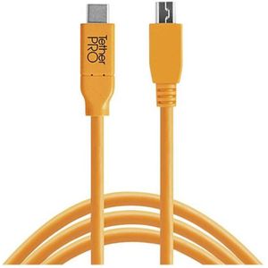Tether Tools USB-kabel USB 2.0 USB-C stekker, USB-mini-B stekker 4.60 m Oranje CUC2415-ORG