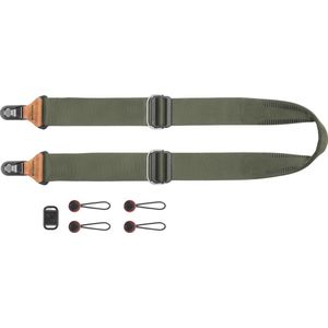 MUZIRI KIINOKOO Echt lederen camera-schouderriem met driehoekige ringen, compatibel met de meeste camera's met ronde verbindingsgaten, lengte 110 cm, Bruin