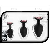 Blush Luxe Bling Plugs Training Kit set anale plugs Red Gems