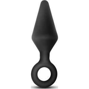 Blush Buttplug Anal Adventures Platinum Silicone Loop Plug Large Black Zwart