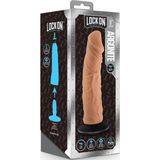 LOCK ON ARGONITE 8 INCH DILDO WITH SUCTION CUP ADAPTER MOCHA