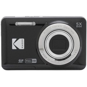 KODAK PIXPRO FZ55-BK 16MP digitale camera 5x optische zoom 28 mm groothoek 1080P Full HD video 2,7 inch LCD Vlogging camera (zwart)