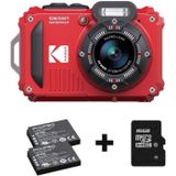 Kodak WPZ2 - Compactcamera - Onderwatercamera - Rood - Extra Accu - 16GB Geheugenkaart