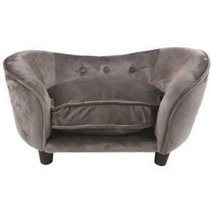 Enchanted hondenmand sofa ultra pluche snuggle donkergrijs (68X40,5X37,5 CM)