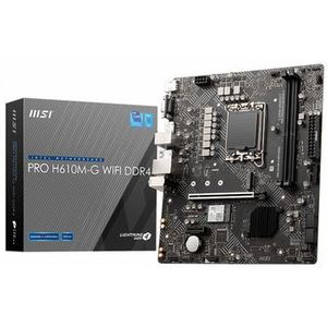 MSI PRO H610M-G WiFi DDR4 ProSeries-moederbord (mATX, 12e/13e generatie Intel Core, LGA 1700-socket, DDR4, PCIe 4, 2,5G LAN, M.2-sleuven, USB 3.2, Wi-Fi 6)