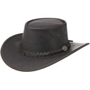 Squashy Outback Leather Hat by BARMAH Lederen hoeden