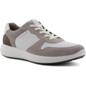 ECCO - 460624 - Veterschoenen - MOON ROCK/WHITE/TARMAC - Leer Combi